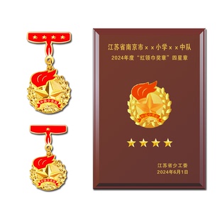 定制红领巾奖章一星章个人二星章三四星章少先大队集体中队奖牌立体奖章礼盒装红领巾徽章基础特色章定做印章