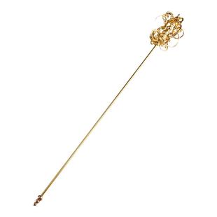 地藏王禅杖 合金法器四面四环锡杖摆件 家用供奉佛像手持配件法器