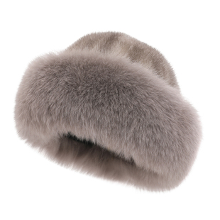 新款进口水貂帽子女 冬季保暖女士水貂狐狸毛礼帽女 冬天皮草帽子