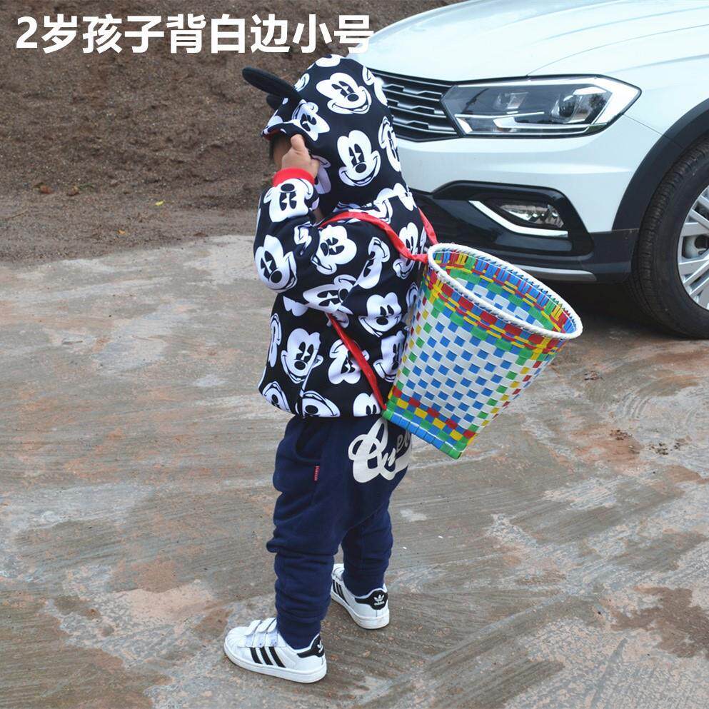 2023竹编后背娃娃儿童背框宝宝鱼篓竹编装饰背篓背筐小巧手工编织