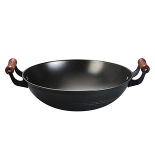 陆川铁锅官方旗舰店正品传统铁锅家用炒菜双耳铸铁生铁加厚无涂层
