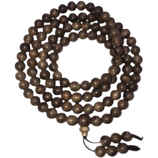 保真天然沉香手串108颗正宗海南黑油格老料原木佛珠念珠男女手链