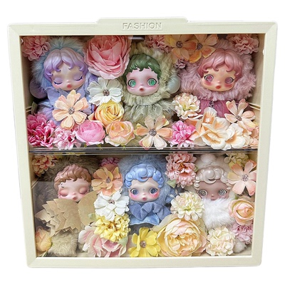 光织园收纳盒挂墙搪胶娃娃展示盒