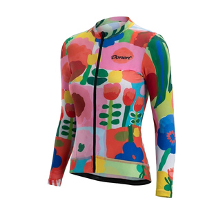 达恩秋冬季长袖骑行服繁花系列多彩抓绒高弹舒适透气上衣户外运动