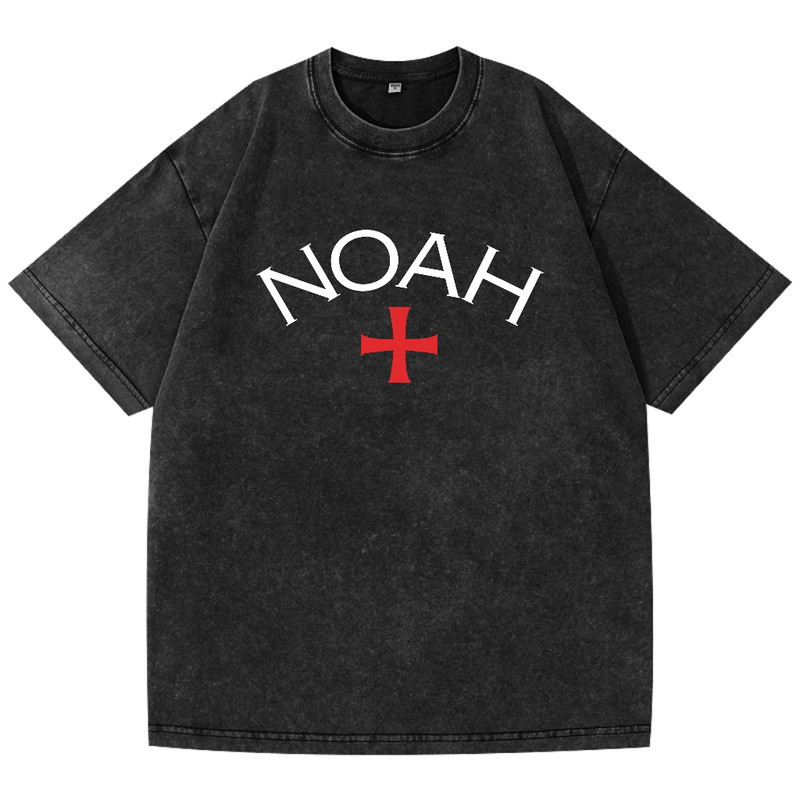 NOAH 美式休闲初代远征军十字架小众潮牌宽松纯棉水洗短袖T恤男女