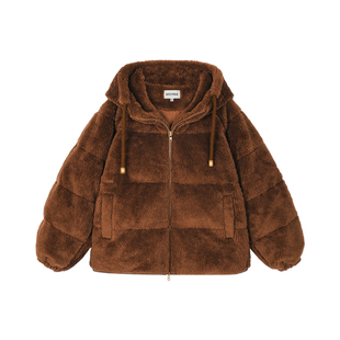 UOOYAA/乌丫2025冬季新款「奇幻都市」毛绒连帽面包羽绒服