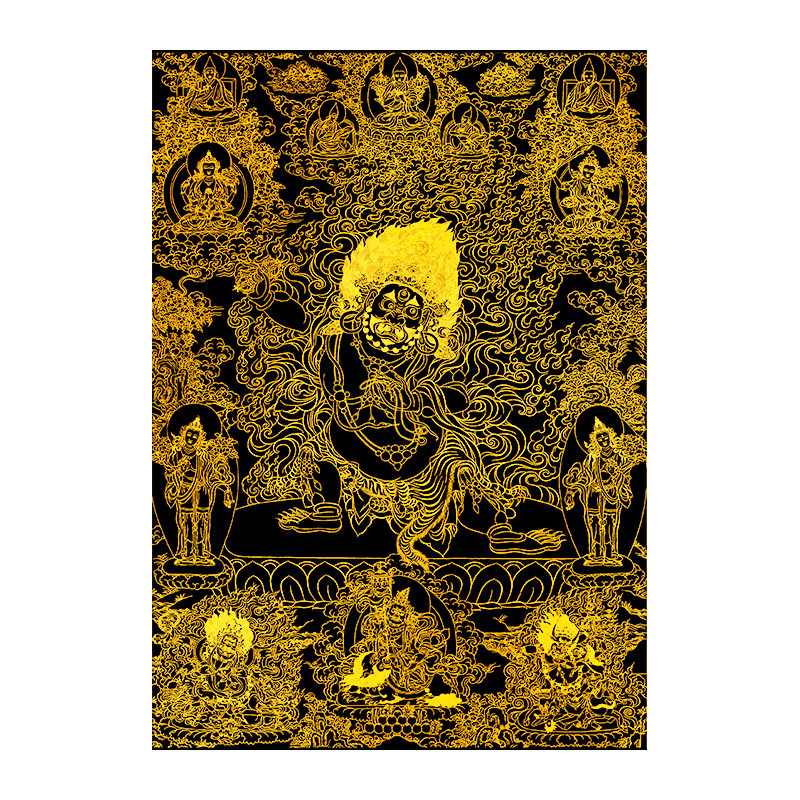 唐卡金刚手画稿佛像diy手绘描金