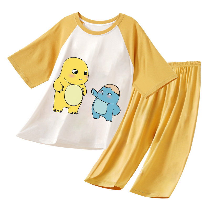 女童莫代尔睡衣夏季七分裤空调服