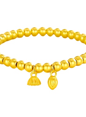 金包银两世欢手链莲蓬转运珠手链