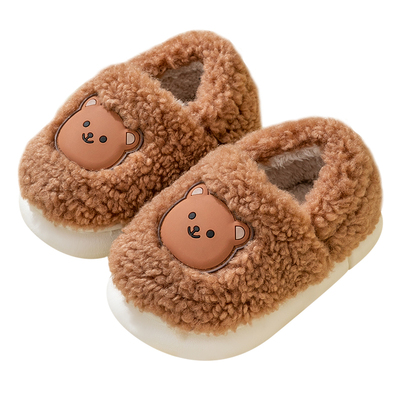 冬季儿童可爱萌小熊拖鞋