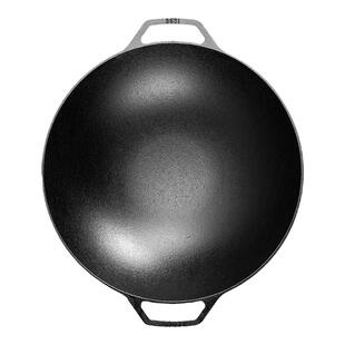 LODGE【美国进口】铸铁炒锅无涂层物理不易粘不挑炉灶 34cm-L14W