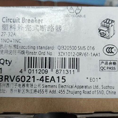 询价-马达断路器3RV6021-4EA15