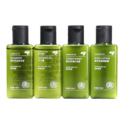 BASINUB青柠绿茶酒店一次性洗护套装高端民宿洗发水沐浴液套装
