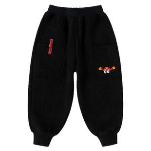 嘟嘟家儿童裤子宝宝冬季长裤男童女童加绒加厚拜年服婴儿国风衣服