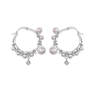 PP饰品《烁》小众珍珠耳环气质圆环耳饰秋冬高级感轻奢不规则耳圈