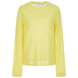 Navigare意大利小帆船时尚黄色针织衫女长袖2026春季薄款圆领罩衫