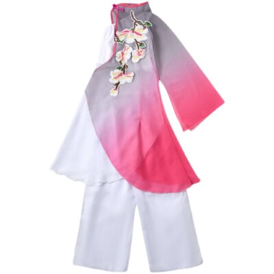 新款古典舞蹈表演出服装女成人扇子伞舞少儿童民族秧歌飘逸中国风