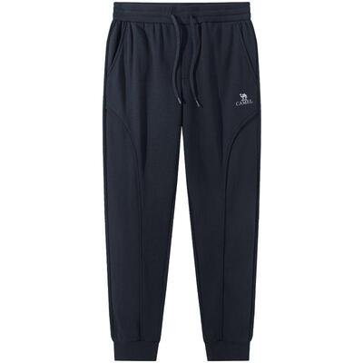 骆驼男装针织卫裤男弹力新款春秋棉感亲肤宽松休闲运动束脚长裤子