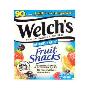 美国直邮welch's威氏天然水果汁混合味软糖维生素QQ糖橡皮糖90包
