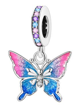 爆款热销珠子原创diy串珠昆虫蝴蝶系列铜镀银配饰手链配件