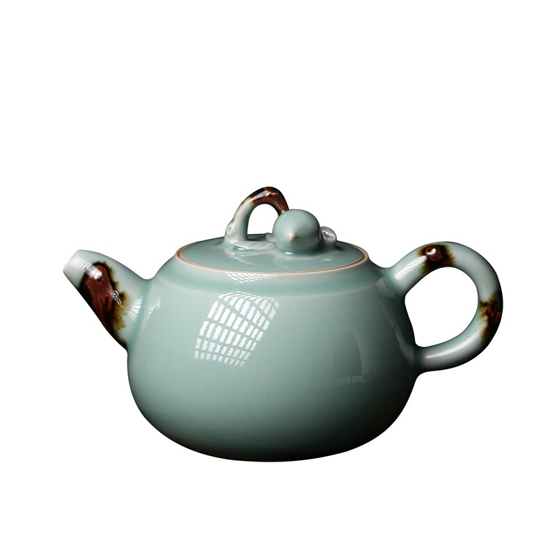 吴俊杰全手工天青釉功夫茶壶