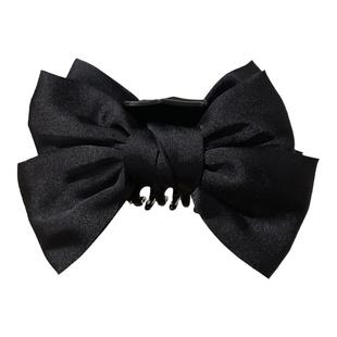 黑色双面蝴蝶结形公主头抓夹大发夹女后脑勺气质鲨鱼夹子头饰发卡