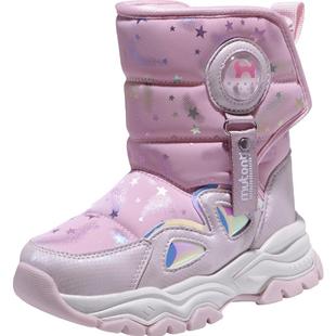 牧童女童雪地靴冬季童鞋户外冰爪加绒保暖儿童大棉靴加厚高筒鞋子