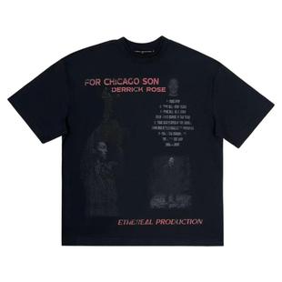 【AGD】ETHEREAL PRODUCTION 罗斯致敬球星做旧复古朋克印花T恤