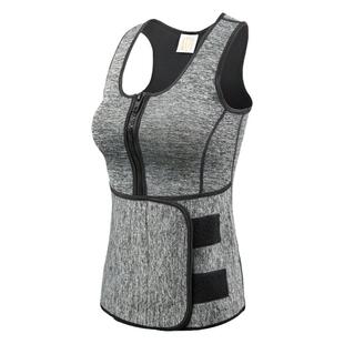 暴汗背心女大码弹力魔术贴拉链发热束腹运动塑身美体神器