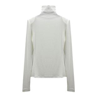 高领打底衫女秋冬新款正肩长袖t恤内搭加厚薄绒修身显瘦垫肩上衣