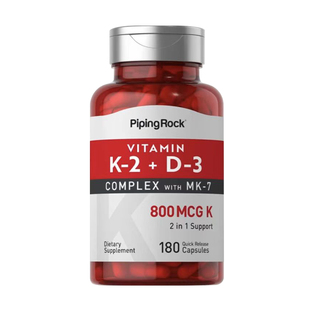 美国原装进口pipingrock朴诺维生素K2+D3胶囊