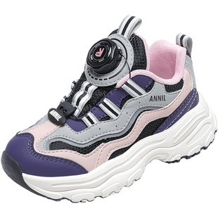 安奈儿女童运动鞋春秋季2026新款网面透气儿童老爹鞋今年流行爆款