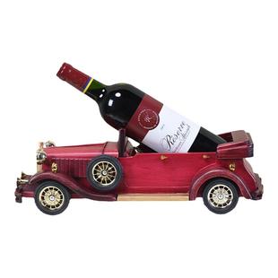创意酒架复古实木老爷车模型木质红酒架客厅玄关礼品酒柜装饰摆件