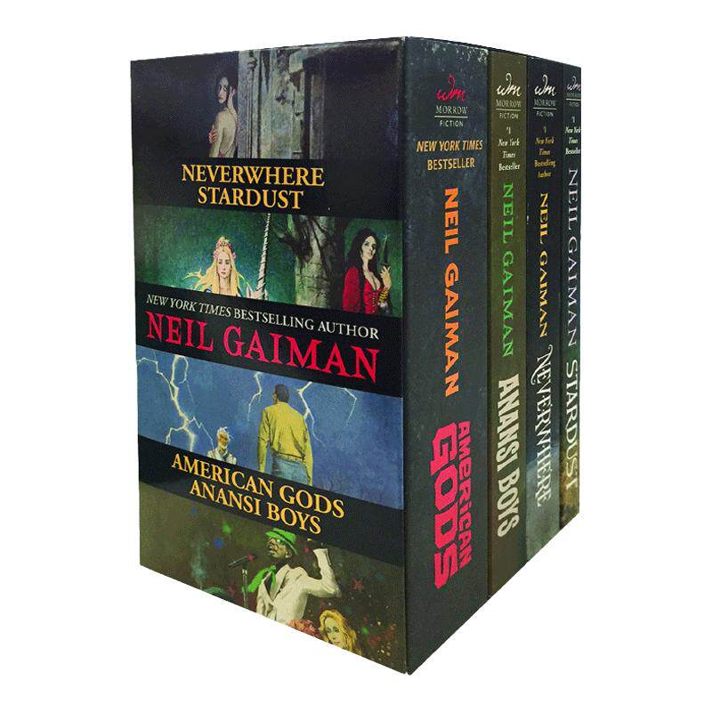 尼尔盖曼4册套装 英文原版 Neil Gaiman Mass Market Box Set 美国众神 蜘蛛男孩 乌有之乡 星尘 科幻小说集 睡魔作者 英语书籍