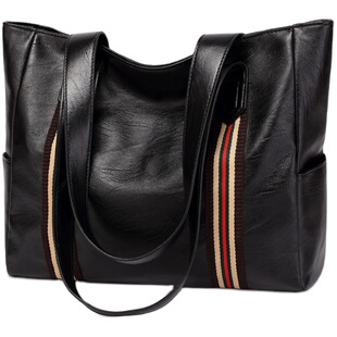 大包包女2024新款潮韩版百搭简约大容量托特包单肩手提包真皮女包