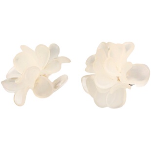 青芥chingie新娘白色花朵超仙茶系蚊香盘女夏海边无耳洞耳夹耳饰