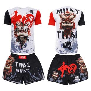 定做套装MMA柔术UFC免费设计定制训练T恤短袖上衣格斗散打拳击服