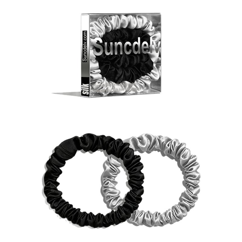 SUNCDELV美版100%真丝发圈 防断裂养发蚕丝头绳 防摩擦不拉扯