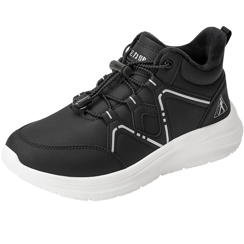 足力健老人鞋正品官方冬季保暖鞋加绒轻便厚底防滑爸爸雪地靴男鞋