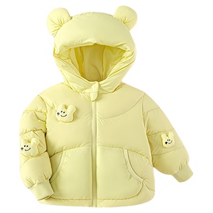 品牌童装宝宝羽绒服冬装男童女童加厚保暖连帽外套萌2025新款上衣