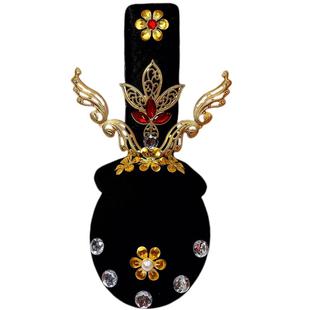 原创古典舞敦煌汉服飞天演出镀金头饰假发古风孔雀舞唐印天音发髻