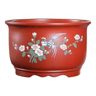 花盆梅花老桩发财树盆景盆室内大口径陶瓷花盆