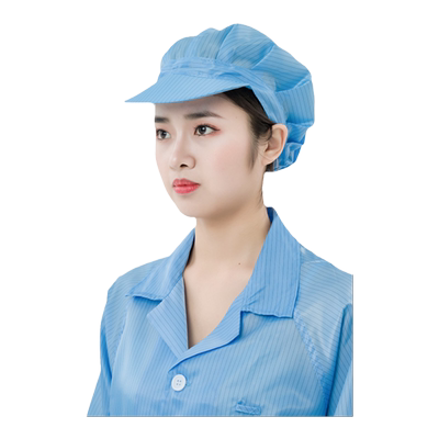 防尘防静电帽子硬帽檐灰色披肩帽
