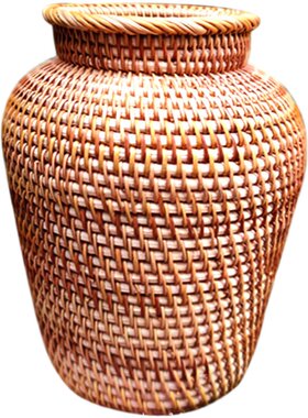真藤藤条编织花瓶插花手工客厅