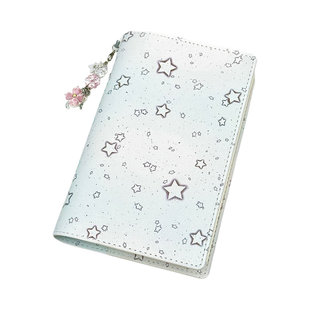 薄巧星星a6软皮本小清新笔记本子ins高颜值a6活页本a6手账本可爱