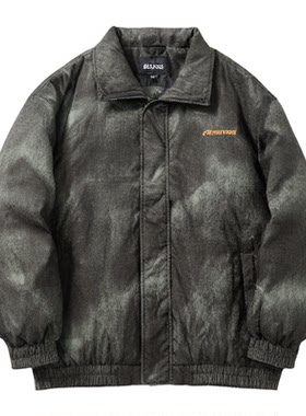 森马潮流晕染印花外套厚羽绒服男