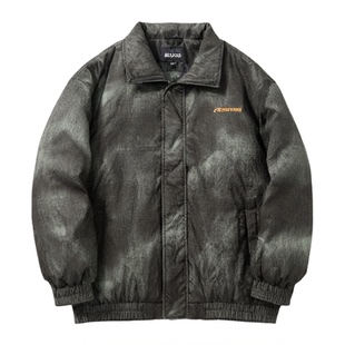 森马羽绒服男2024冬季新款时尚晕染印花厚款外套潮流个性oversize