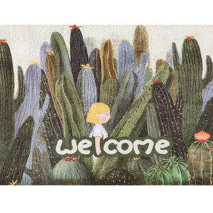 芬兰插画师绿野仙踪 家用防滑地垫可裁剪DIY丝圈脚垫蹭土入户地毯