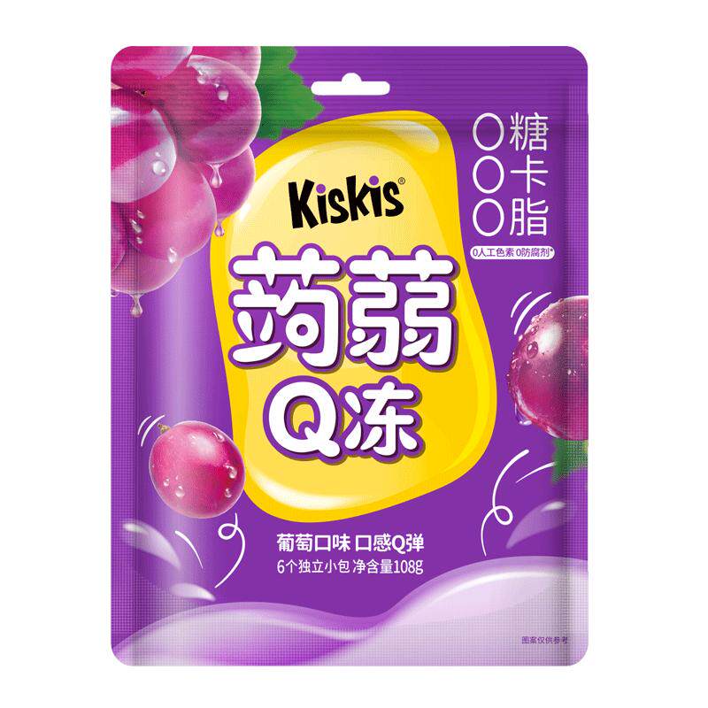 酷滋KisKis蒟蒻果冻0糖0脂0卡魔芋果冻儿童零食无糖水果果冻可吸