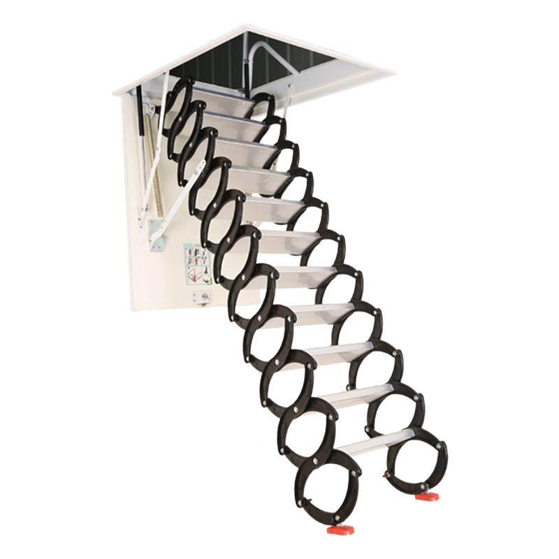 钛镁合金侧装式伸缩折叠室内家用阁楼楼梯别墅顶装升降拉伸隐形梯